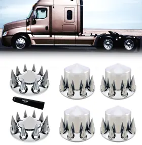 Tr571-twcs Torque Chrome Front And Rear Axle Complete Wheel Cover Set 33mm Spike Screw-o Tr571-twcs Torque Chrome Front And Rear Axle Complete Wheel Cover Set 33mm Spike Screw-o