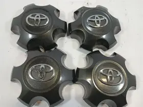 580.to1317 Toyota 2016-2019 Tacoma 4 Black Center Rim Wheel Caps 11253775