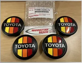 Pt998-34250-f0 Toyota 24-25 Tundra Trd Rally Wheel Center Cap Gloss Black New Set Of 4