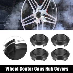 Uauto1 726215182552 4pcs 61mm 64mm Wheel Center Hub Caps Hubcaps Covers Universal For Car Black