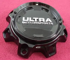 A89-0081fbk Ultra Motorsports Wheels Gloss Black Custom Wheel Center Cap # 1