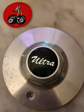89-8355 Ultra Autoparts #8355 Polished With Scuff 7-1/4 Inch Wheel Center Cap Rise Hex Nickel Emblem