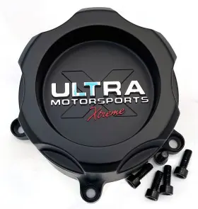 A89-9708sbx Ultra Motorsports Xtreme Center Cap Black Logo 8-lug