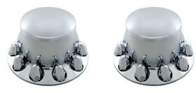 United Pacific 10256 - Axle Hub Cover Chrome Dome Rear With 1-1/2 Inch