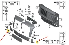 51117377472 Usa Auto Badges 2014-2017 Rolls Royce Ghost Radiator Frame For Grille Lh#rh 51117377472#71