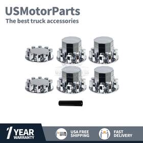 Usmotorparts 717839988194 33m Chrome Hub Cover Kits Front And Rear Semi Truck Wheel Axle Complete