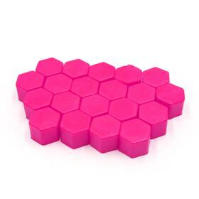 Uxcell 609876323505 20 Pcs 21 X 20mm Pink Luminous Car Wheel Tyre Hub Screw Bolt Nut Cap Cover