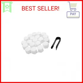 A18020300ux0045 Uxcell 20pcs 17mm White Plastic Wheel Lug Nut Bolt Cover Caps With Removal Tool