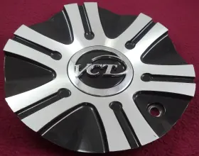 216-2295-al Vct Wheels Silver / Gloss Black Custom Wheel Center Cap # 1
