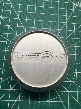 C-489-3 Vision Custom Alloy Wheel Snap On Silver Center Cap. D6