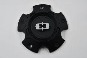 C404sb-5v Vision Brawl Series 5 Lug Bolt On Wheel Center Cap - Satin Black And Chrome