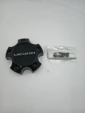 C476gb-5sv Vision Wheel C476gb-5v 1 New Gloss Black Center Cap 5 Lug Vis Wedge 5l Gb St Short