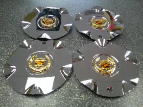 6612200 Vogue 10941 New Chrome Center Cap With Gold Cadillac Logo 6.25 Inch - Set/4 6612200 Vogue 10941 New Chrome Center Cap With Gold Cadillac Logo 6.25 Inch - Set/4