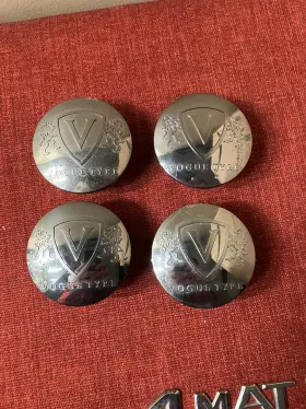 89-9475 Vogue Tyre 4 Gun Metal Gray Chrome Center Cap Set 763c12 2 1/2 Inch #3