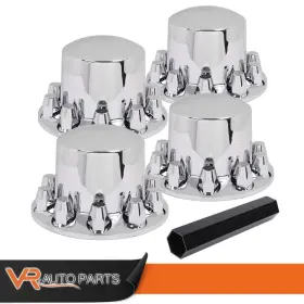 Zp-02etn0009bsl Vr Auto Parts 4x Plastic Silver Rear Wheel Axle Hub Cover Kit Semi-truck Abs 33mm Nut Covers