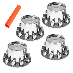 1-1044297-272266 Waltyotur Chrome Plastic Rear Wheel Axle Hub Cover Kit 33mm Screw-on Lug Nut