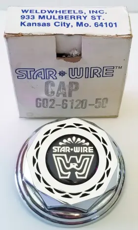602-6120-50 Weldwheels Inc. New Vintage Star Wire Center Cap Collectible Freeship