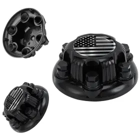 Wfscccolor 739437635188 One 6 Lug 6x5.5 Black American Flag 16 Inch And 17 Van Truck Rim Wheel Center Cap