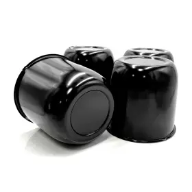 101bk White Knight Wheel Accessories 4 Push Through Black Center Caps For 3.30 Inch Bore Trailer Rims Wheels