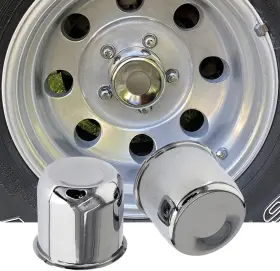 Wk102 White Knight Wheel Accessories 4 X Chrome Steel Center Caps Push Thru For Trailer Rims 4.25 Inch Bore