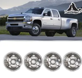 0074 Wolfstorm 17 Inch 4pcs Front Rear Wheel Simulators Cover For 2011-2024 Chevy And Gmc 3500