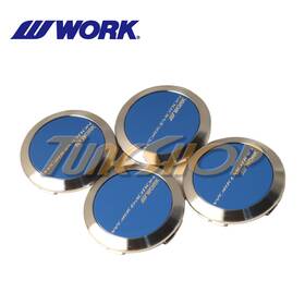 Works Wheels W120222-1 Work Center Caps Blue Flat Emotion Cr 2p 3p Zr10 M8r T5r D9r T7r