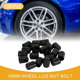 X Autohaux 639664789466 20pcs Pvc 19mm Exterior Wheel Lug Nut Bolt Black