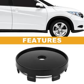 X Autohaux 639664828967 60mm 2.36 Inch Outer Diameter Universal Car Wheel Hub Center Cap Gloss Black 1 Pcs