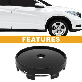 X Autohaux 639664828967 60mm 2.36 Inch Outer Diameter Universal Car Wheel Hub Center Cap Gloss Black 1 Pcs