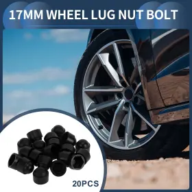 X Autohaux 641832150176 20pcs Plastic 17mm Exterior Wheel Lug Nut Bolt Black