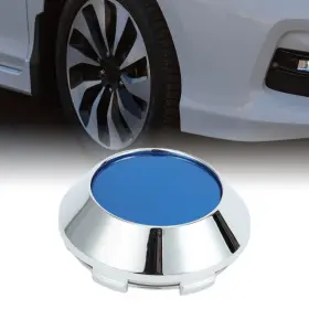 X Autohaux 641832528357 Wheel Center Caps Od 68mm/2.68 Inch Silver Tone 1 Pc Universal With Blue Sticker