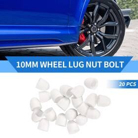 X Autohaux 641832528913 20pcs Plastic 10mm Exterior Wheel Lug Nut Bolt White