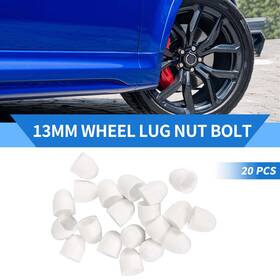 X Autohaux 641832529705 20pcs Plastic 13mm Exterior Wheel Lug Nut Bolt White