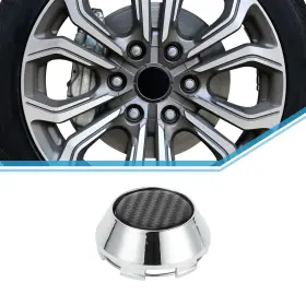 X Autohaux 670279492167 Universal Wheel Center Hub Cap 69mm 2.72 Inch Od Carbon Fiber Pattern Silver Tone