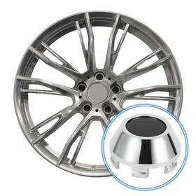 X Autohaux 670279785771 Car Wheel Hub Center Caps 64mm 2.52 Inch Od Universal Abs Plastic Silver Tone Black
