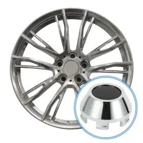 X Autohaux 670279785771 Car Wheel Hub Center Caps 64mm 2.52 Inch Od Universal Abs Plastic Silver Tone Black