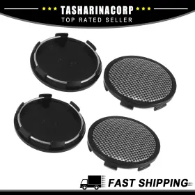 X Autohaux 723115311631 Universal Piece Of 4 65mm Dia 6 Clips Wheel Tyre Center Hub Cap Cover Black Base