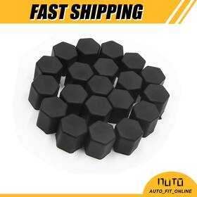 X Autohaux 726215605174 20pcs 15mm Rubber Wheel Tire Tyre Nut Screw Cover Caps Hub Protector Universal
