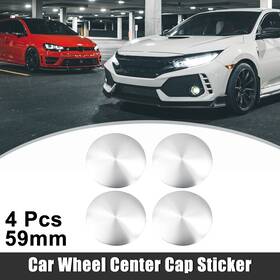X Autohaux 734301193214 4pcs 59mm Car Wheel Center Hub Caps Emblem Decals Sticker Silver Tone