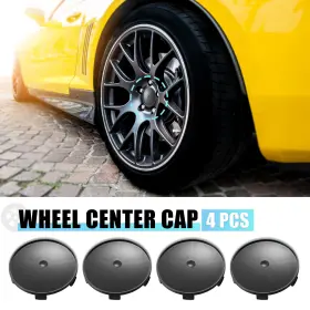 X Autohaux 745065506523 4 Pcs 68mm Dia Black 5 Clips Automotive Car Wheel Center Tyre Hub Caps Cover