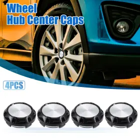 X Autohaux 766549173772 4 Pcs 64mm Dia Clips Wheel Tyre Center Hub Cover For Car Silver Tone Black X Autohaux 766549173772 4 Pcs 64mm Dia Clips Wheel Tyre Center Hub Cover For Car Silver Tone Black