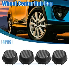 X Autohaux 781913616495 4 Pcs 66mm Od Universal 6 Clips Car Wheel Tyre Rim Center Hub Cap Cover Black