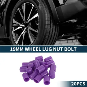 X Autohaux 781954742849 20pcs Pvc 19mm Exterior Wheel Lug Nut Bolt Purple