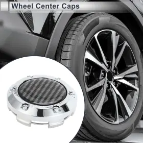 X Autohaux 781954834827 Wheel Center Caps 66mm Silver Tone 1pc With Black Carbon Fiber Pattern Sticker X Autohaux 781954834827 Wheel Center Caps 66mm Silver Tone 1pc With Black Carbon Fiber Pattern Sticker