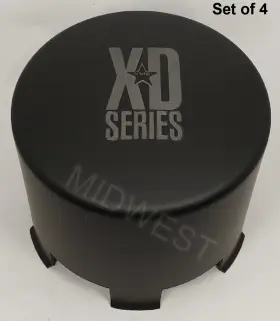 1001342b Xd Series 4 New Matte Black 8 Lug Push Thru Wheel Rim Center Caps