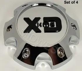 1079l145ch1-h42 Xd Series 4 New Chrome 6 Lug 6x139.7 Wheel Rim Center Caps With Screws