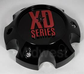 Xd Series 1079l145sgb-h42rc Xd820 Black And Red Wheel Rim 6 Lug Center Caps Set Of 4