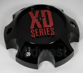 1079l145sgb-h42rc Xd Series Xd820 Black And Red Wheel Rim 6 Lug Center Caps Set Of 4