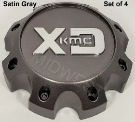 1079l170sg1-h50 Xd Series 4 New Satin Gray 8 Lug Wheel Rim Center Caps W Screws Xd834