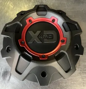 1508s04 Xd Series Single Kmc Black / Gray Wheel Center Cap With Red Accents 1508s04 Xd Series Single Kmc Black / Gray Wheel Center Cap With Red Accents